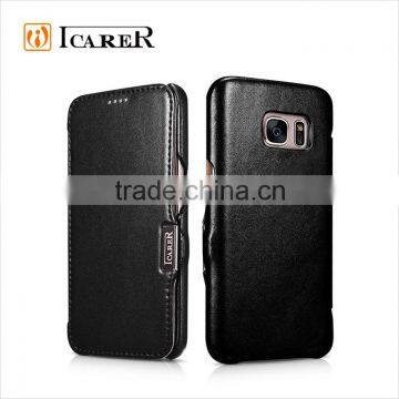 ICARER Luxury Genuine Leather Wallet Filp Cover Case For Samsung Galaxy S7 Quality Choice