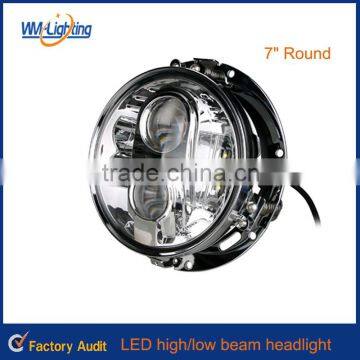 7 inch round led LED sealed beam high/low Halo Ring for jeep headlight