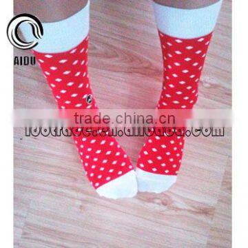 Custom Design Digital High Quality In-Stock Socks 100% Cotton Red Socks