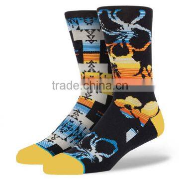 Design Own Socks Funny Pattern Jacquard Knit Customize Logo Young Boys Custom Made Athletic Socks