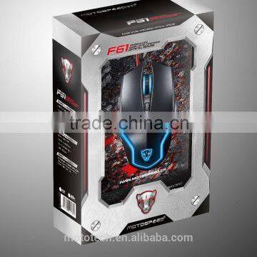 F61 2000DPI-6 Button-1 x Wheel USB Computer Gaming Mouse With Blue Backlit Design photo-5