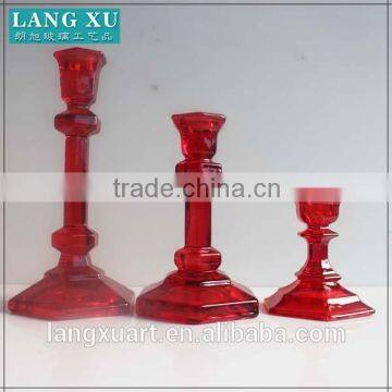 More Sizes Cheap Tall Red Long Stem Glass Candle Holder photo-2