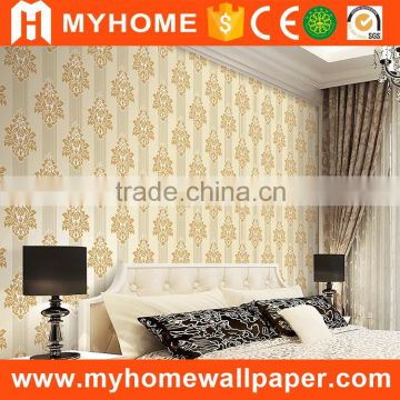 Good quality deep embossed living walls simple design pvc wallpaper