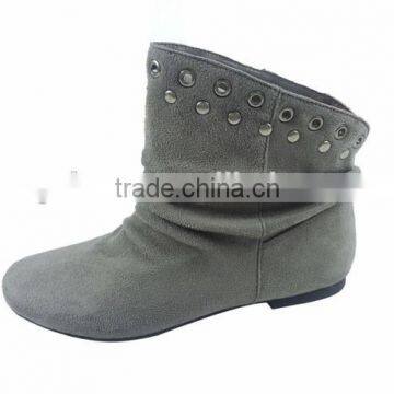 2014 new design women studded flat boots