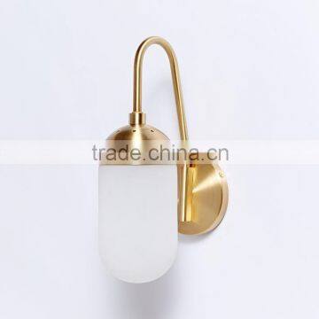 0627-8 soft light its salt-blasted glass globe gives off Short Gooseneck glass wall lamp curve-necked sconce