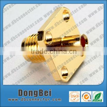 SMA 4 hole panel mount crimp jack for flexible cable connector cable