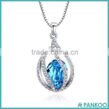 Amazon Ebay Hot Selling 925 Sterling Silver Brand Elements Crystal Necklace,Pave Austria Rhinestone Pendant Necklace