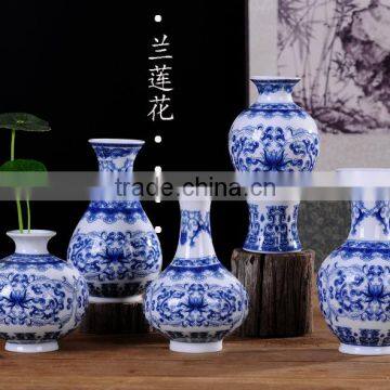 High Quality Jingdezhen Made Blue And White Porcelain Vase on Sales