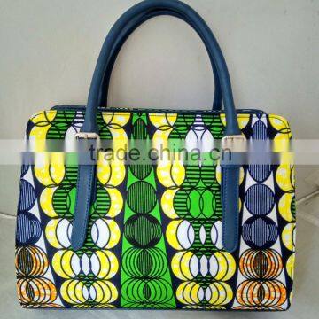 Wholesale African Ankara Wax Print Fabric Women Handbags African Model All Kinds of Handbags Leather Purse photo-3