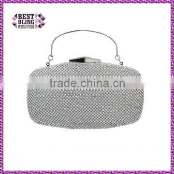 luxury women round shape rhinestone crystal purse clutch ( C453)