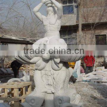 Garden and Plaza Decoration Hand Carving Yellow Marble Angel Fountain photo-4