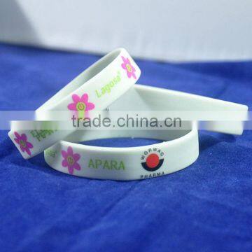 Personalized silicone bracelets , cheap rubber silicone wrist bands , screen printing silicone rubber band