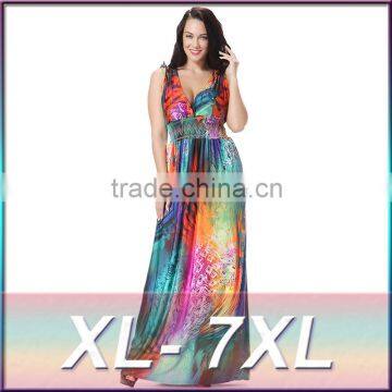 New hot Beach skirt Bohemia L colorful feather flower dress