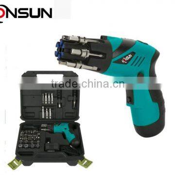 heavy duty cordless electric screwdriver with 6pcs screw bits (KX71001)