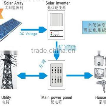 5kw hybrid solar power station on-grid solar power system