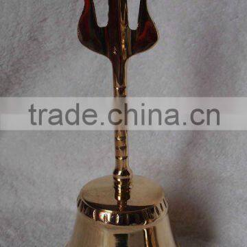 8.2" brass handle bell for churches A3-502,with trident handle(A318)