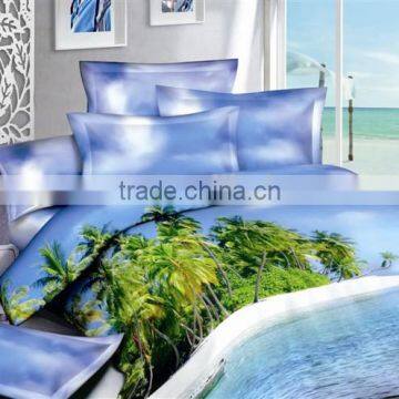 3D scenery design Printed Bedding Set 100% Cotton good Quality Pillowcase Bed Sheet