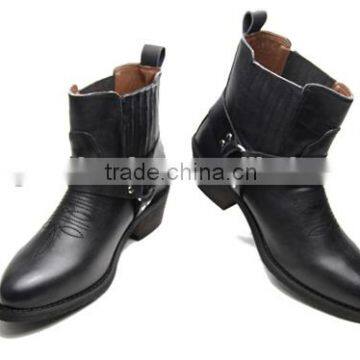 Cowhide Leather Fashion Men and Women Western Ankle Boots Botas Factory photo-3