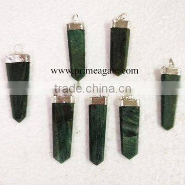 Green Mica Flat Pendants | crystal healing jewelry Wholesale