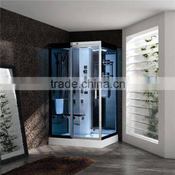 Low tray 1 piece corner shower sliding door shower steam room /sauna steam room