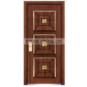 surface finished Modern steel wooden door with steel frame