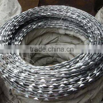 factory Sharp Razor Barbed Wire/Spiral razor barbed wire/stainless steel razor barbed wire