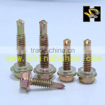 yellow hexgon Tek screw with soft rubber