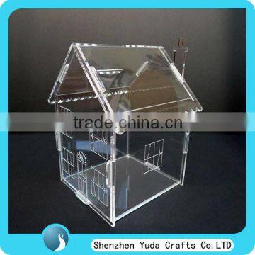 Acrylic Designer House Money Box High Quality Coin Money Box Design Donation Box