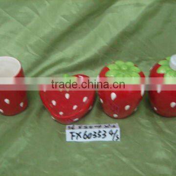 red ceramic strawberry