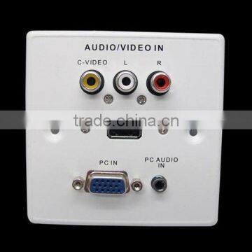 WALL PLATE VGA Female & USB Female & 3.5Stereo Famale & RCA Female Face plate and wall socket