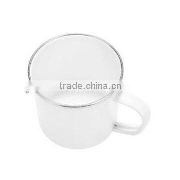 Wholesale enamel mug with stainless steel rims