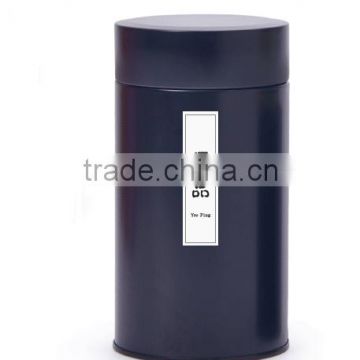 Food grade round metal tin can matte black tea tin box wholesale