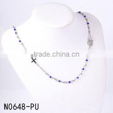 N0648-PU-TLQ Custom Design Stainless Steel Necklace ,Joyas En Acero Inoxidable, Cross Necklace,Fashion Necklace For Sale