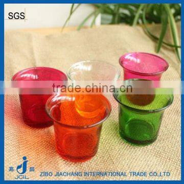 Mini colorful wide mouth glass candle jar