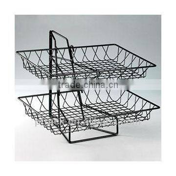 Dual-tiers Bread metal shelf