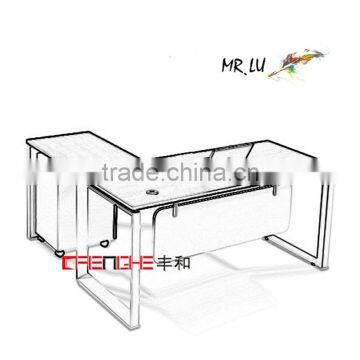 L Shape Wood Panel Design Office Desk/ Table Office Furniture