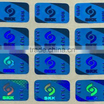 OEM self-adhesive Logo custom security Blue hologram label