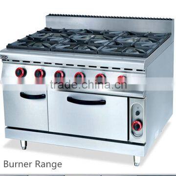 Commerical Stainless seel gas range with 4 burner and grill with oven for sale