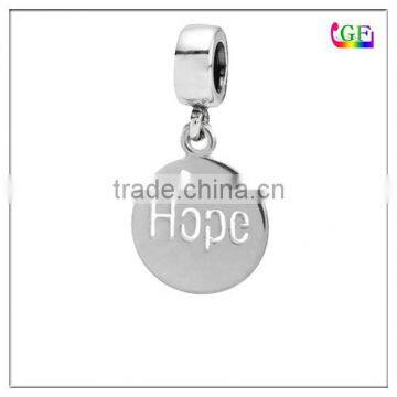 European Dangle Charm Zinc Alloy Hope Beads