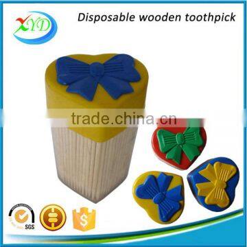 Harbin Toothpick Supplier Bamboo / Wooden Toothpicks Packed in Colorful Plastic Toothpick Bottle