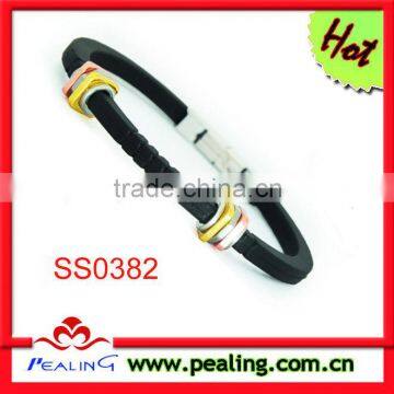 Hot selling 2013 magnet germanium custom silicone bracelet