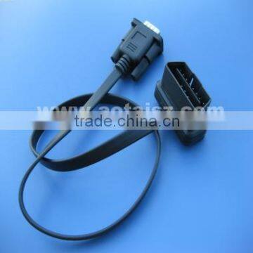 professional obd to db9 flat cable obd2 wiring harness for auto diagnostic