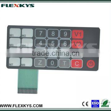 Round embossment polyester switch keypad with 3M adhesive very good