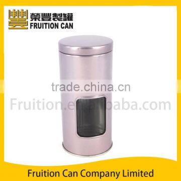 Small Tall Round Spices Tin Can with Window