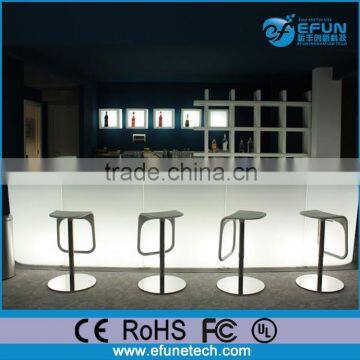 2016 hot sale led light up glowing counter table,color changing illusion lounge bar