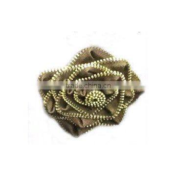 brown fake Zipper flower KP-ZF029