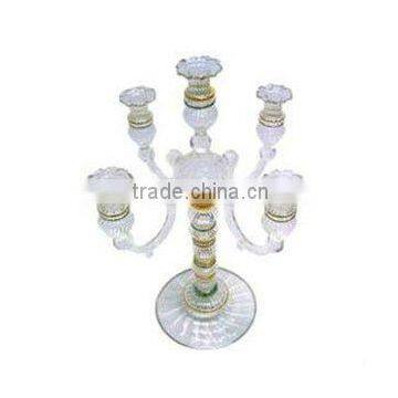 Egyptian Mouth Blown Glass Candelabra