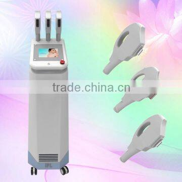 2015 New products Multifunction painless permanently hair removal 3 handles ipl back hair removal machine