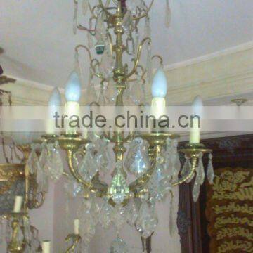 antique crystal chandelier , brass chandelier