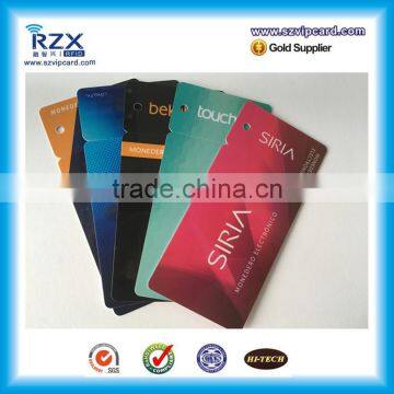 Custom printing snap off die cut plastic PVC combo card plus small key card